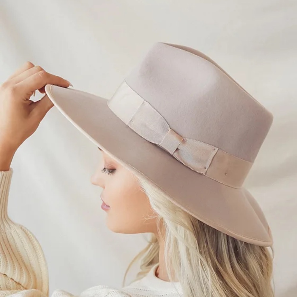 Wyeth Maude Classic Beige Women's Wool Fedora Hat